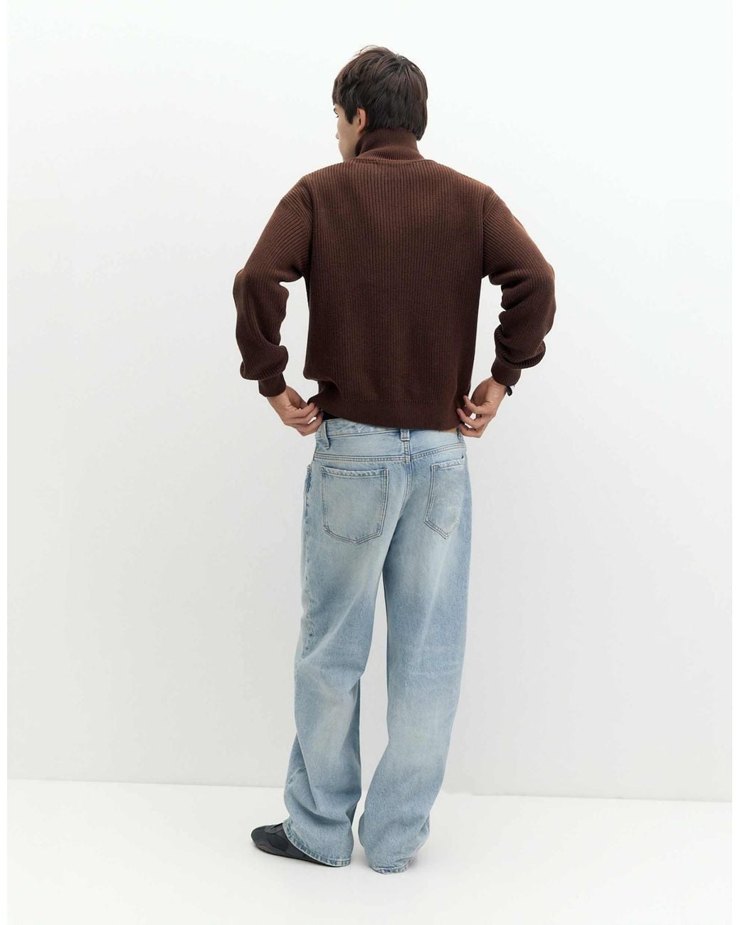 Pull&Bear Pullover mit halbem reißverschluss in Brown für Herren