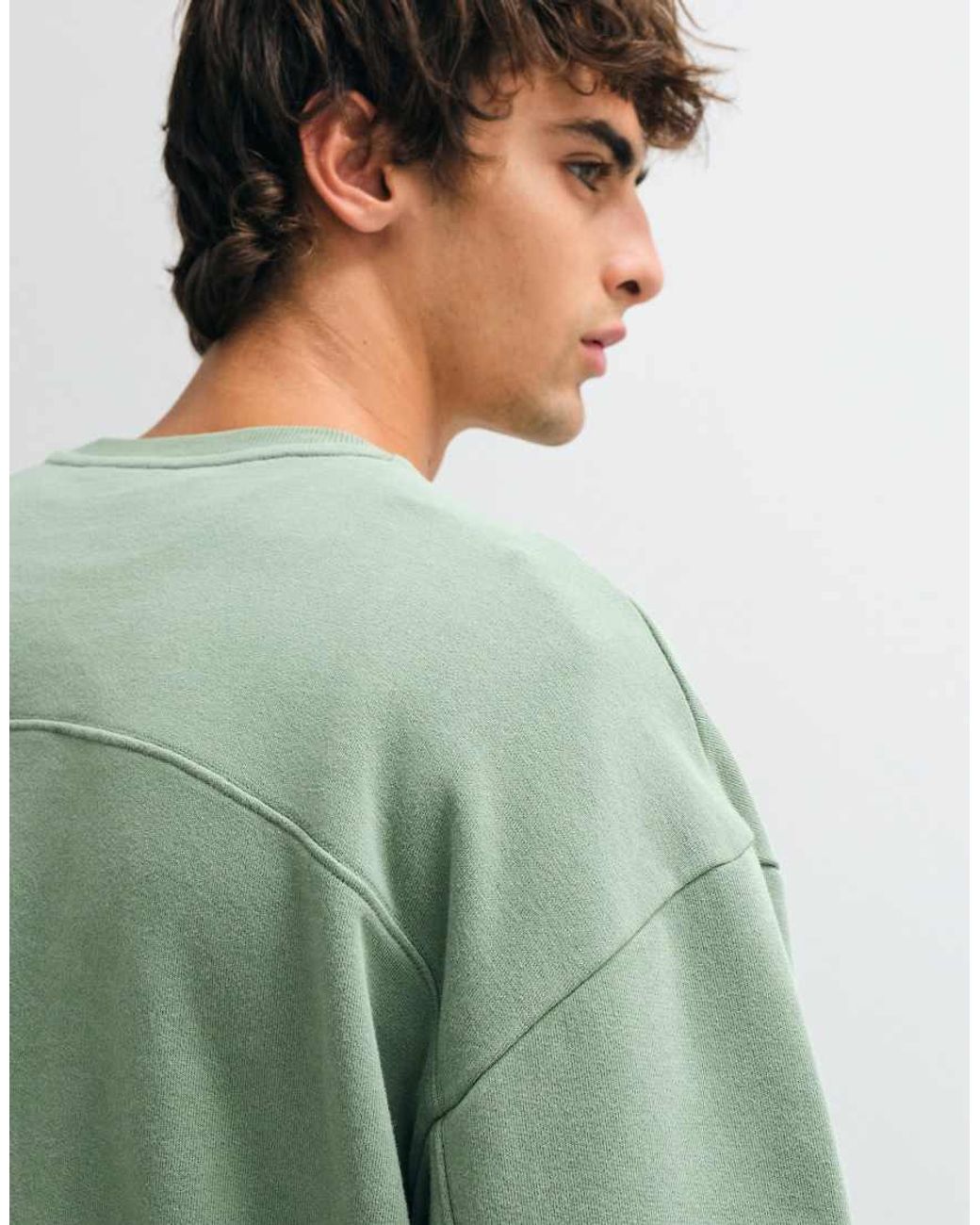 ASOS Green Sweatshirt With Panel Detail With Drawcord for men