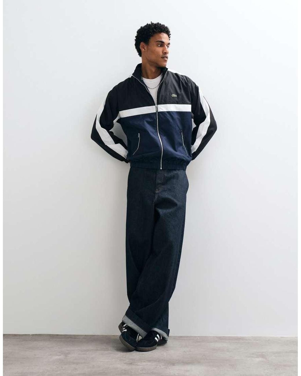 Lacoste Blue Colour Block Water Repellant Track Jacket for men