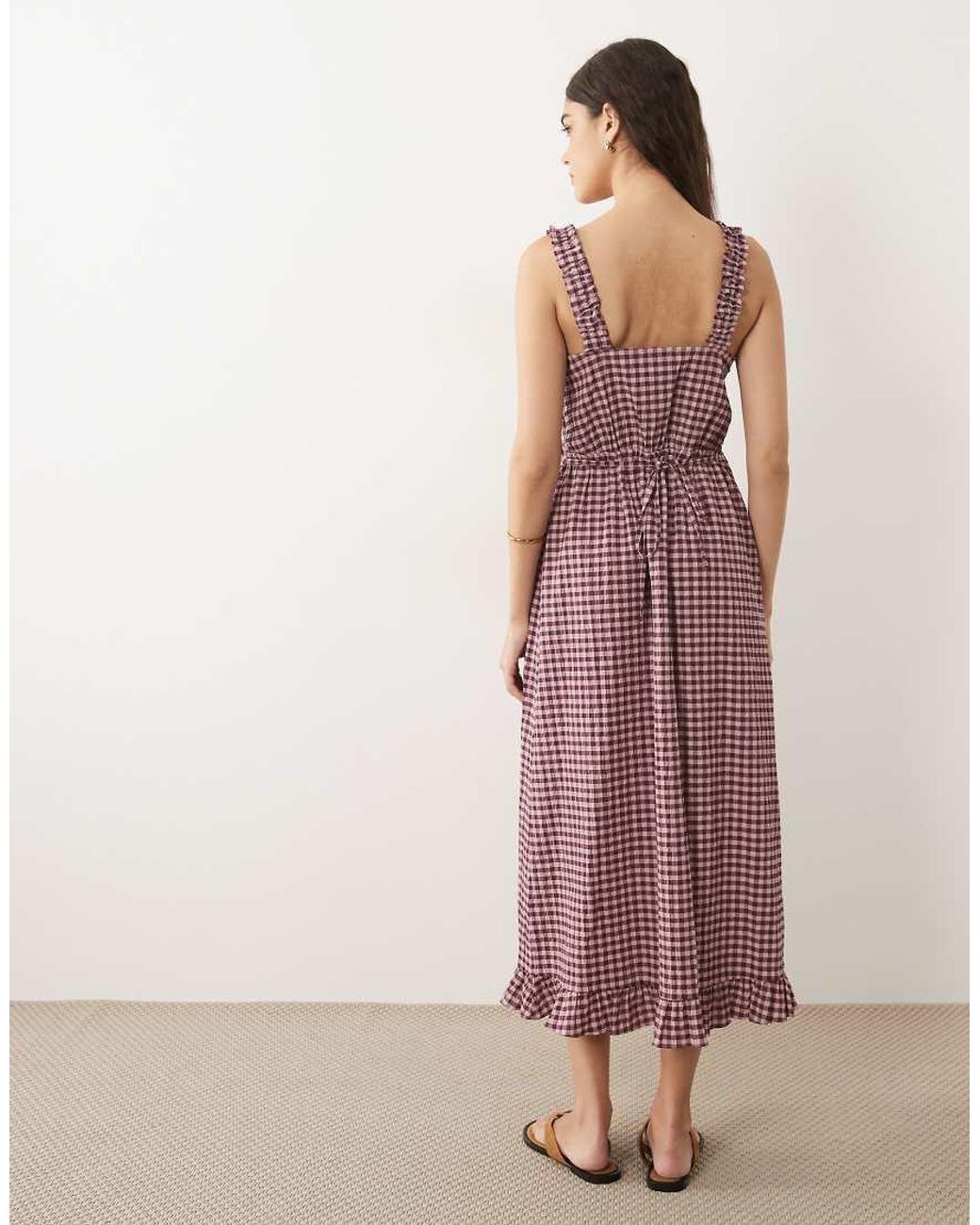 New Look Pink Tiered Sleeveless Milkmaid Midi Dress