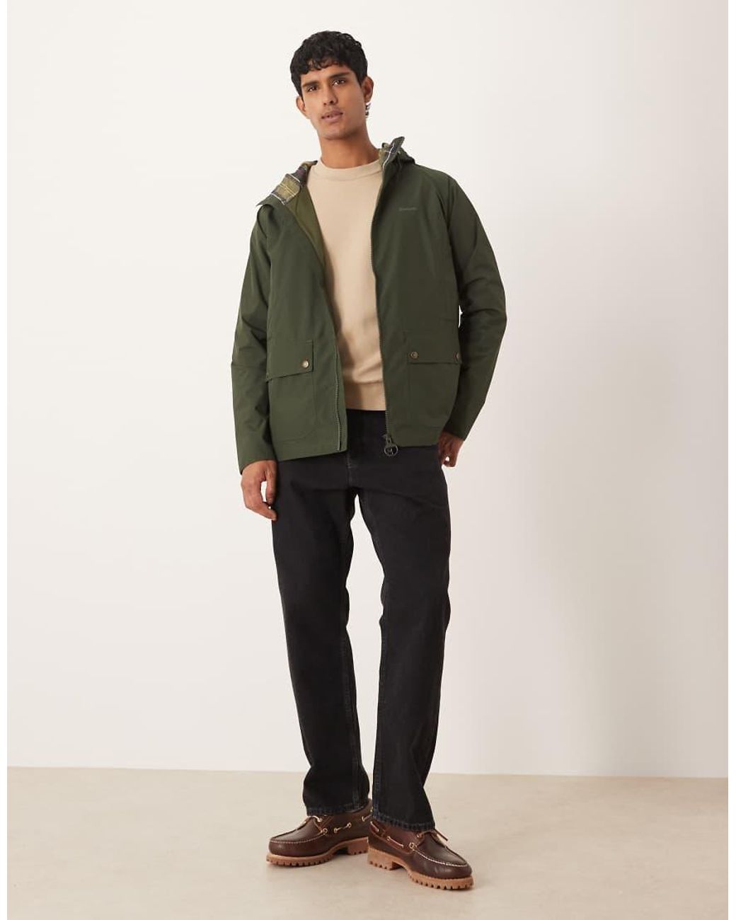 Barbour Green Domus Hooded Waterproof Jacket for men