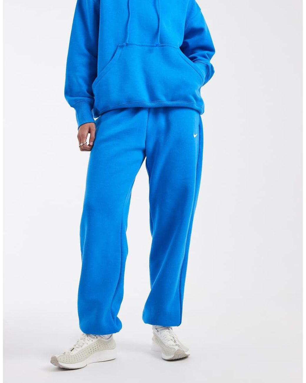 Nike Blue Phoenix Fleece High Waisted Oversized Cuffed Joggers