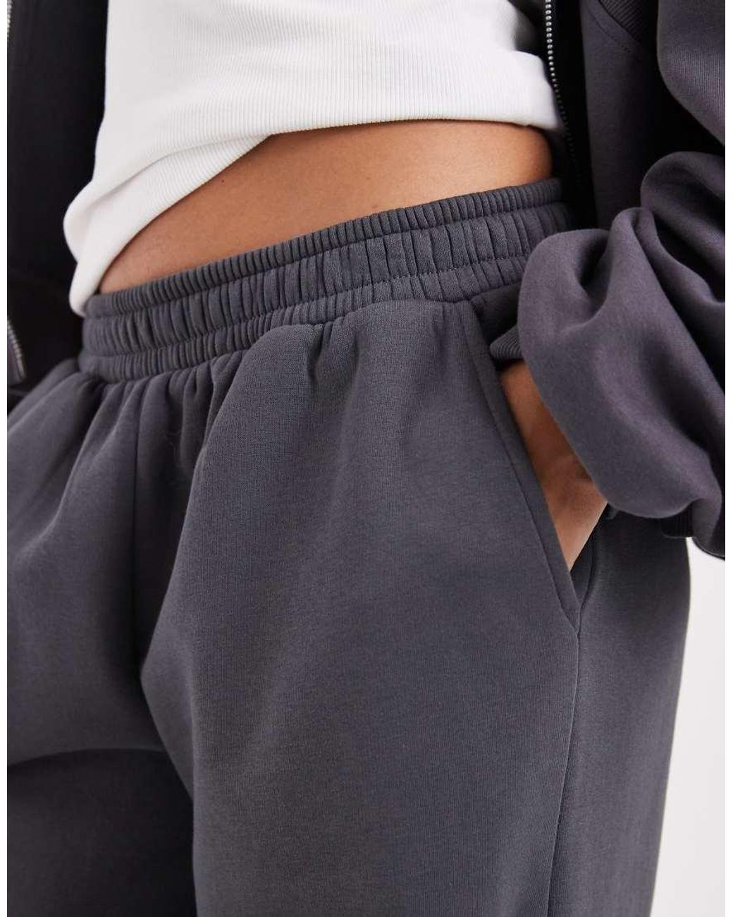 ASOS Blue Wide Leg Brushback Trackies