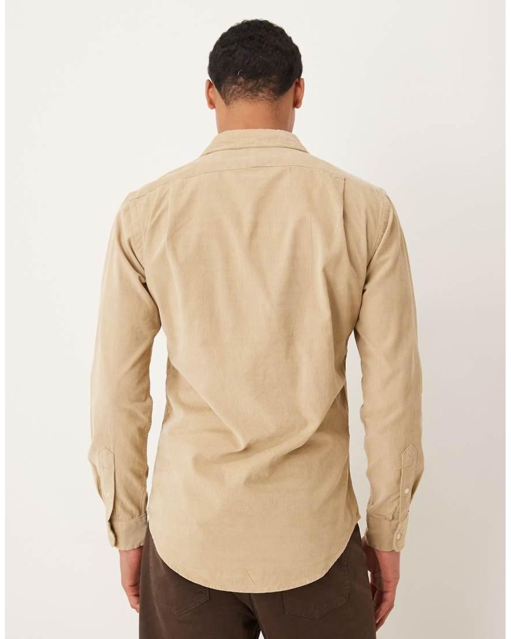 Polo Ralph Lauren Natural Icon Logo Slim Fit Fine Cord Shirt for men