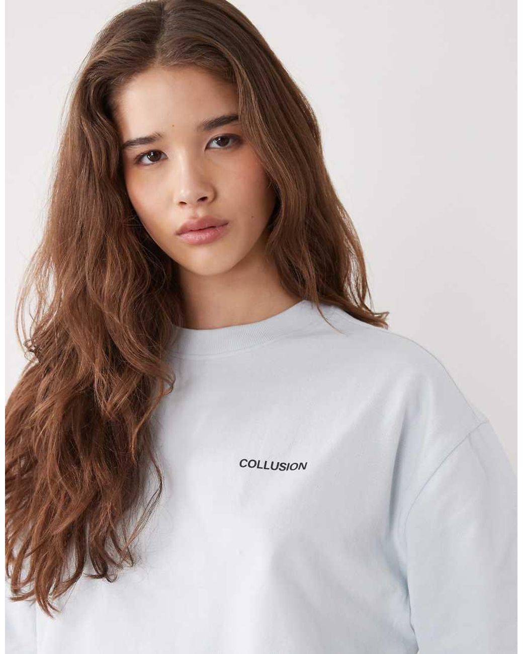 Collusion White Unisex Oversized T-shirt With Back Graphic