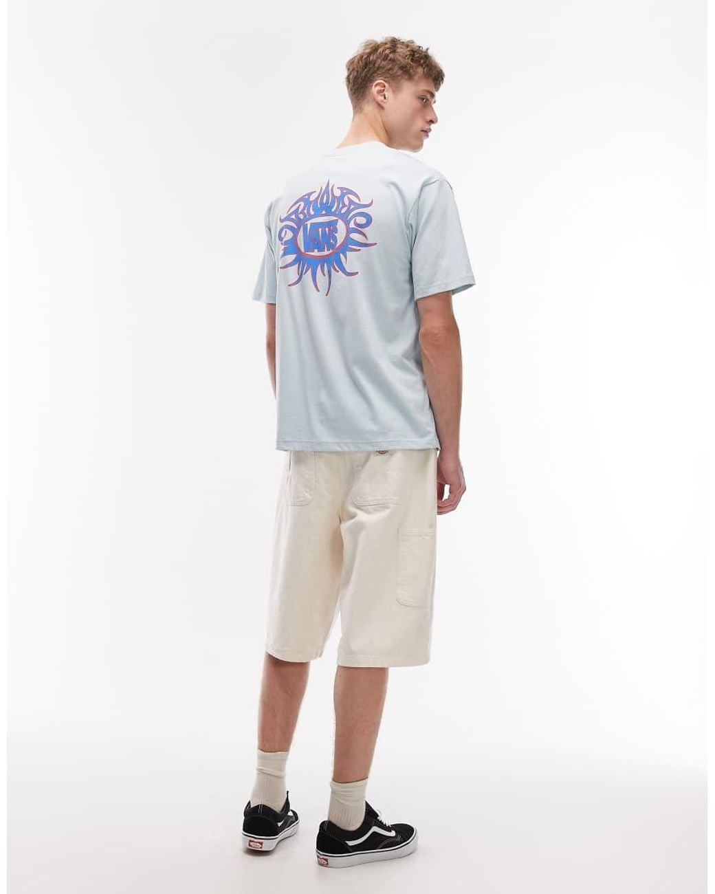 Vans Blue Torched Backprint T-shirt for men