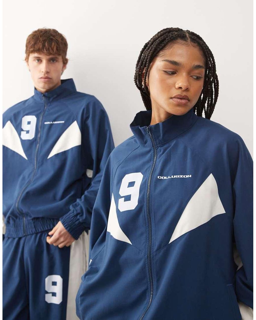Collusion Blue Unisex Graphic Nylon Track Top