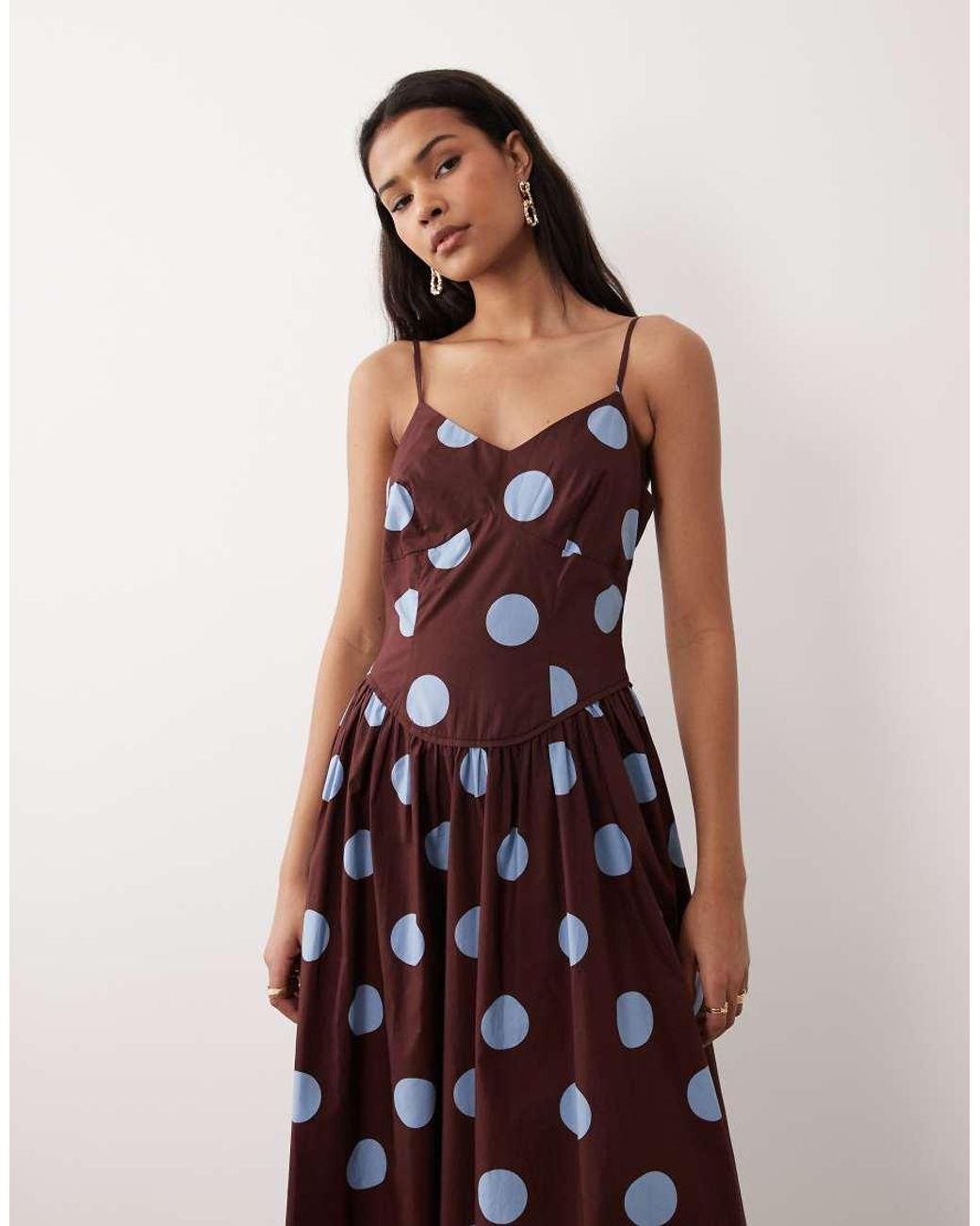 Nobody's Child Brown Renley Occasion Cotton Rich Slip Midi Dress