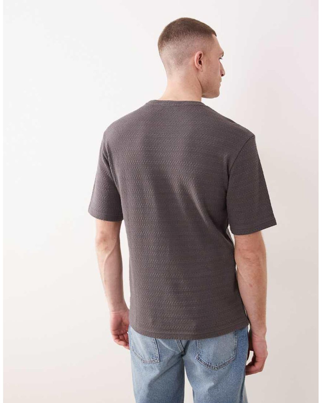 Only & Sons Gray Textured Knit T-shirt for men