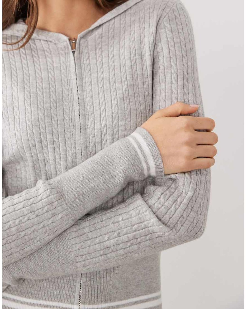 Cotton On Gray Everfine Hooded Knit