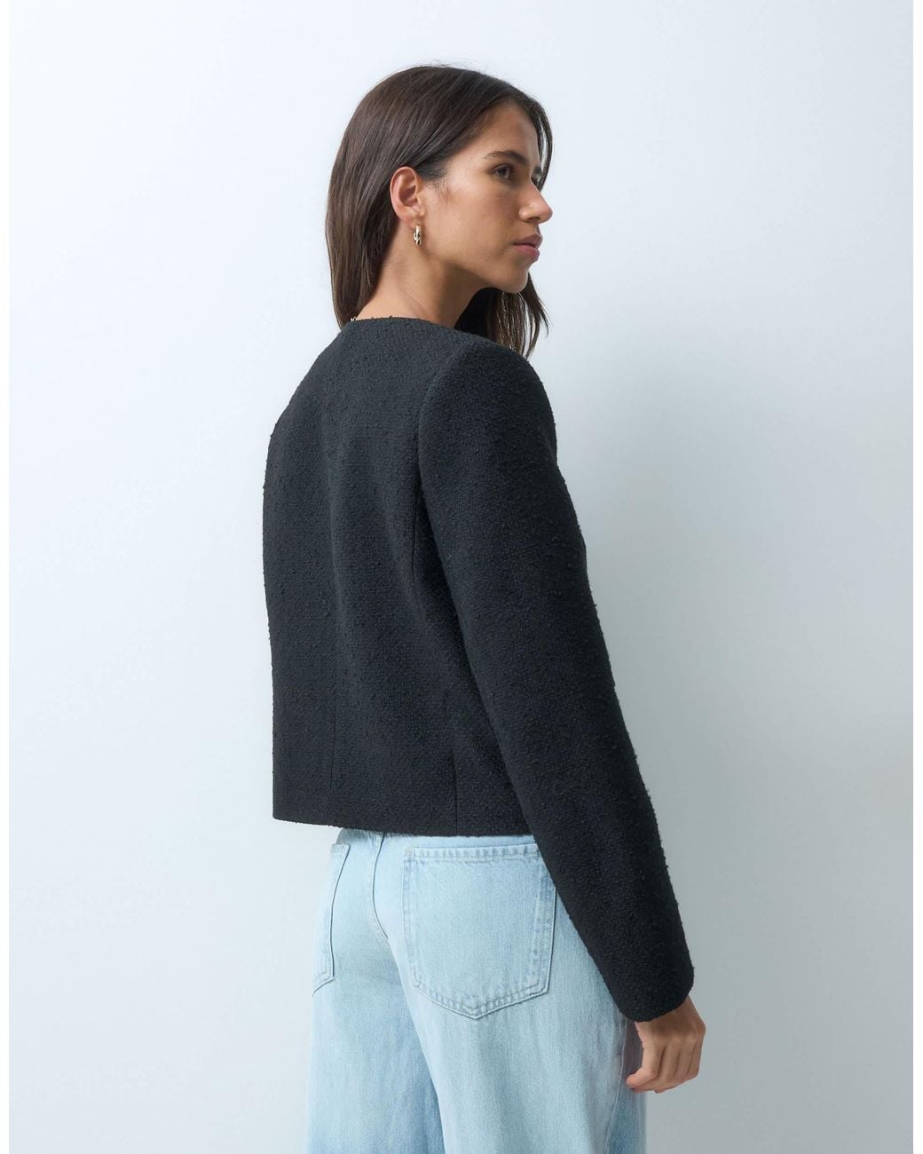 ASOS Blue Tailored Boucle Jacket