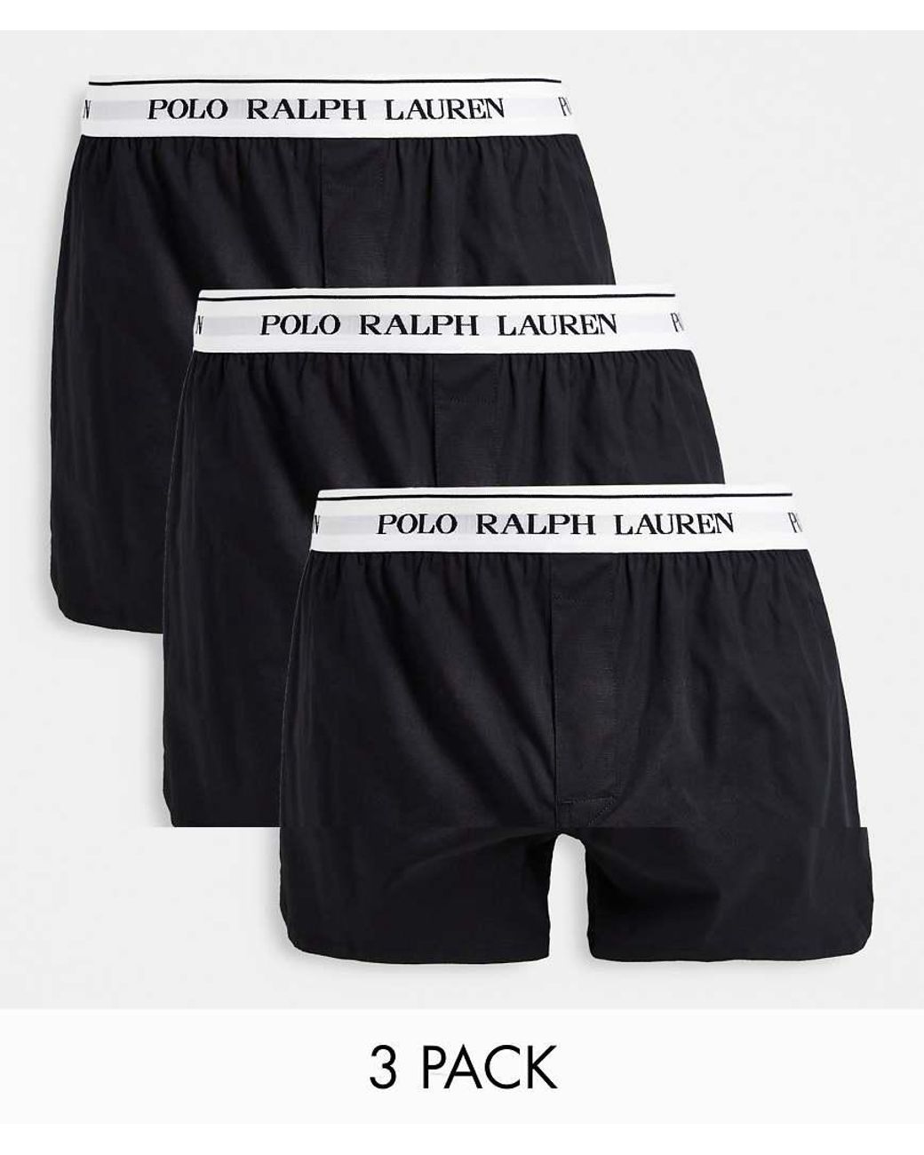 Polo Ralph Lauren Black 3 Pack Woven Boxers for men