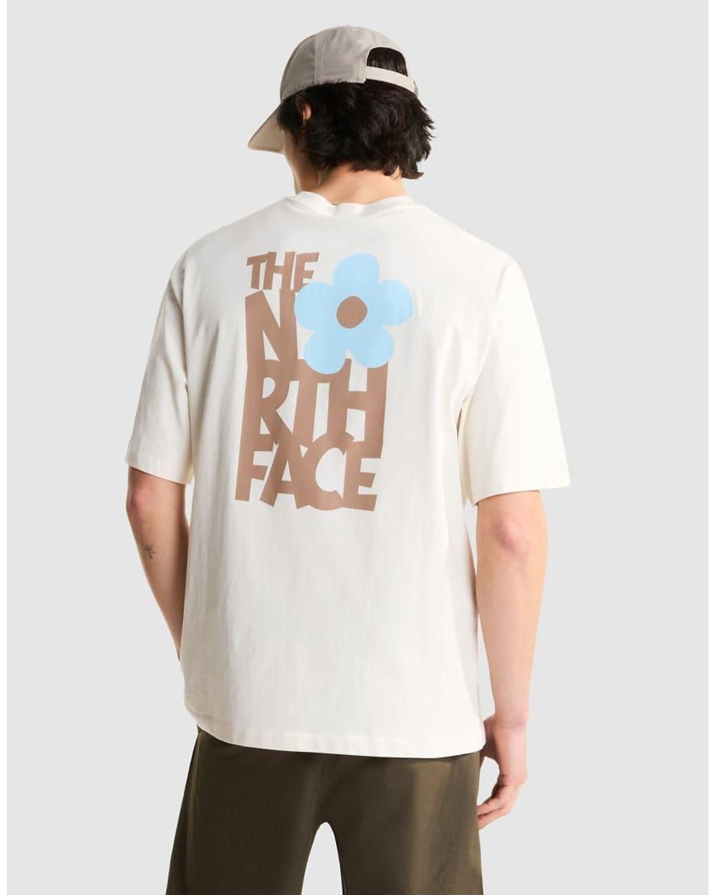 The North Face White U Flower Logo Oversized Ss Tee for men