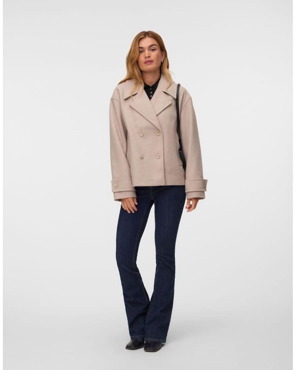 Vero Moda Natural Karla Double Breasted Parka