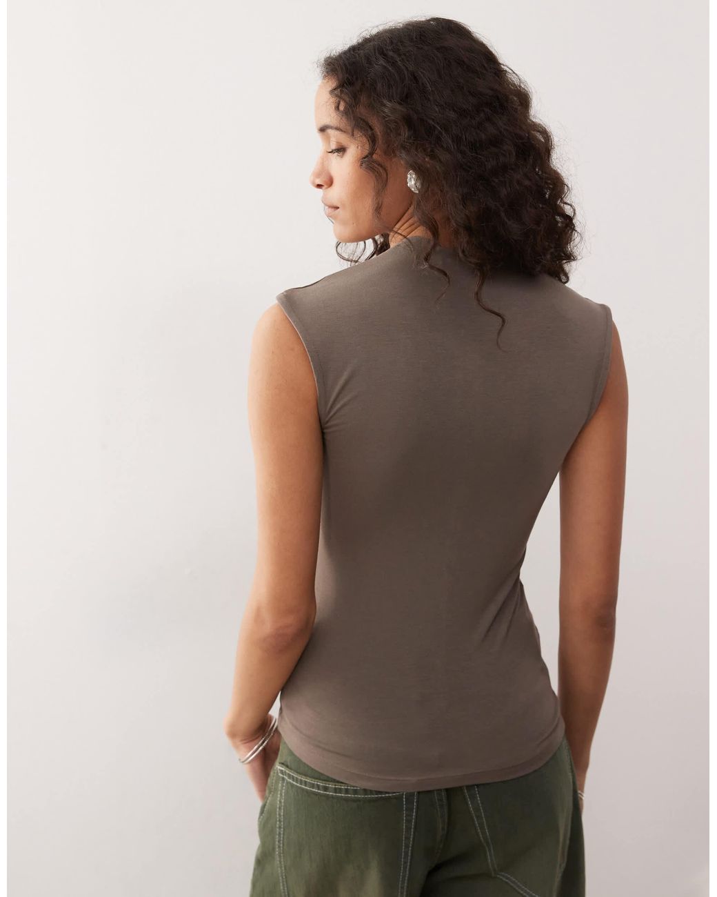 Weekday Brown Button Front Top
