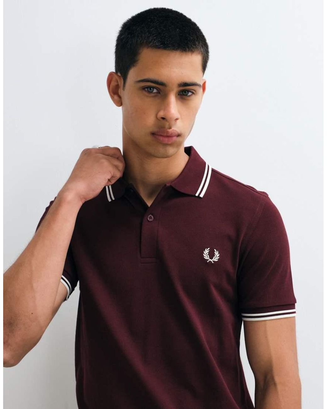 Fred Perry Black F Perry Twin Tipped Polo Shirt for men
