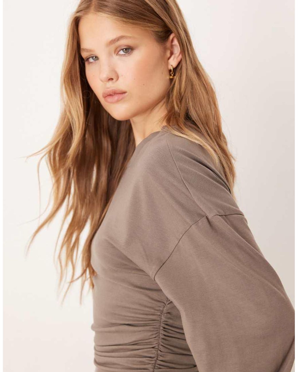 Gina Tricot Natural Wide Sleeve Top