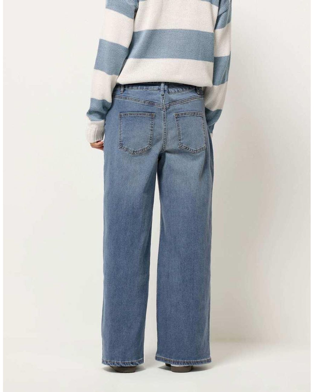 PixieGirl Blue Petite Tie Wide Leg Jeans