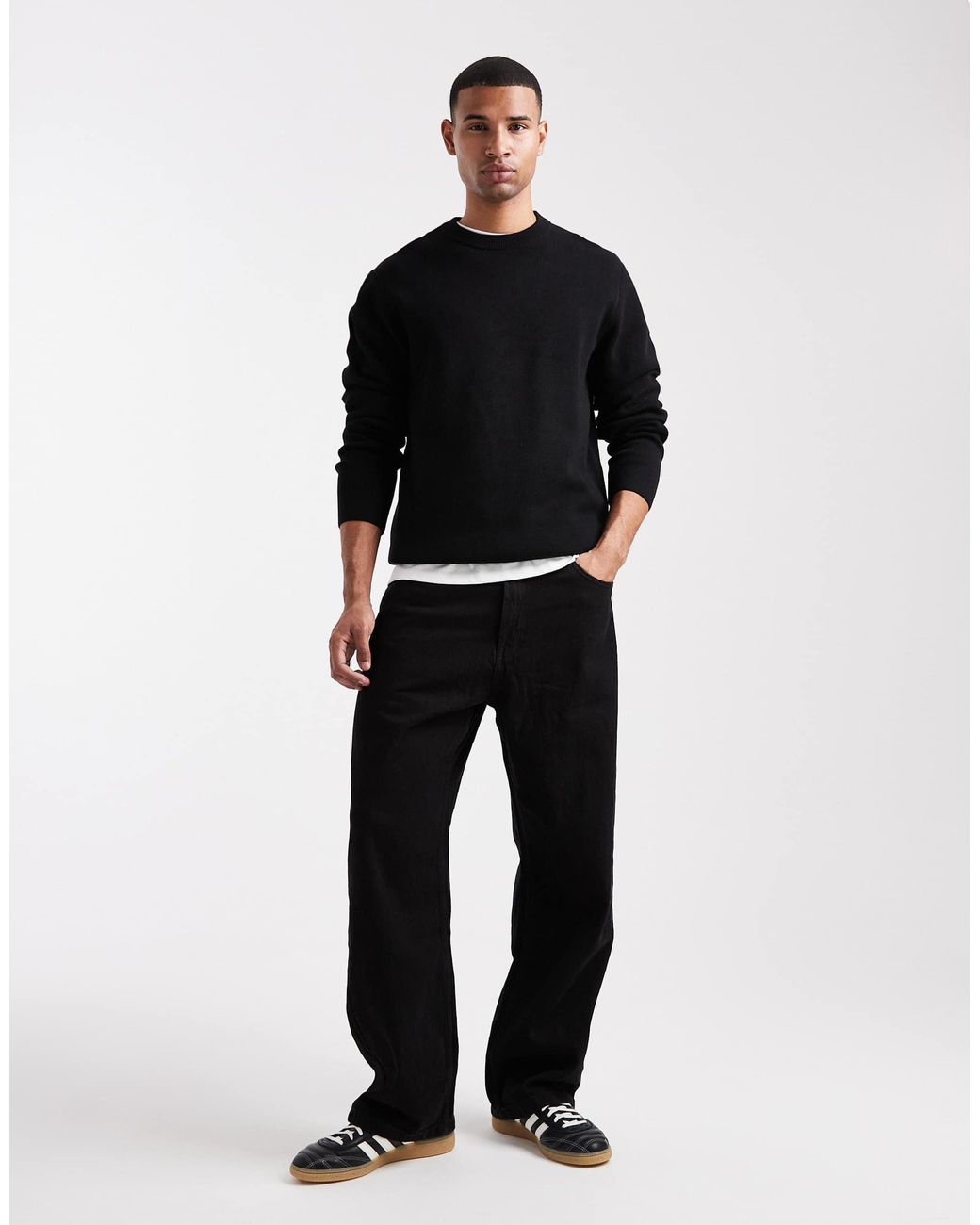 Jack & Jones Premium – strickpullover in Black für Herren