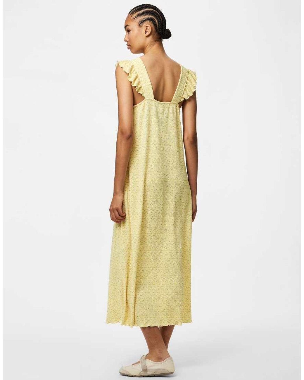 Pieces Yellow Midi Dress