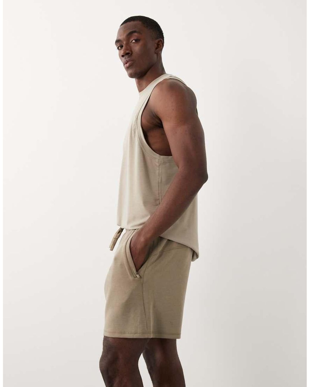 4505 Natural Yoga Ultra Soft Modal Blend Training Shorts With Zipper Pockets for men