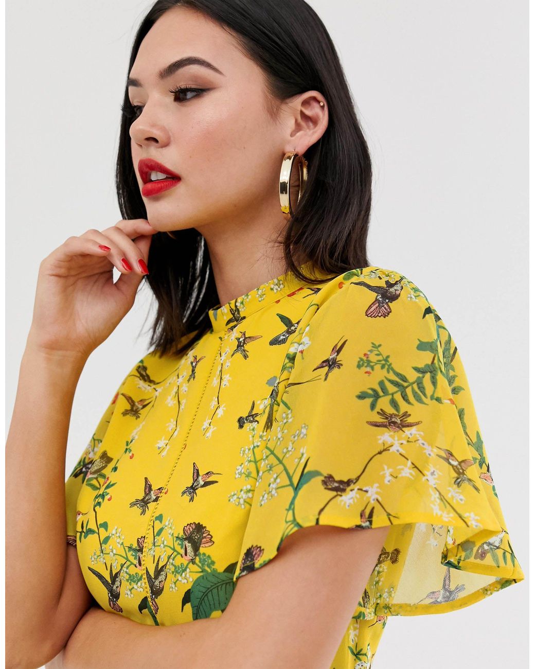 oasis yellow skater dress