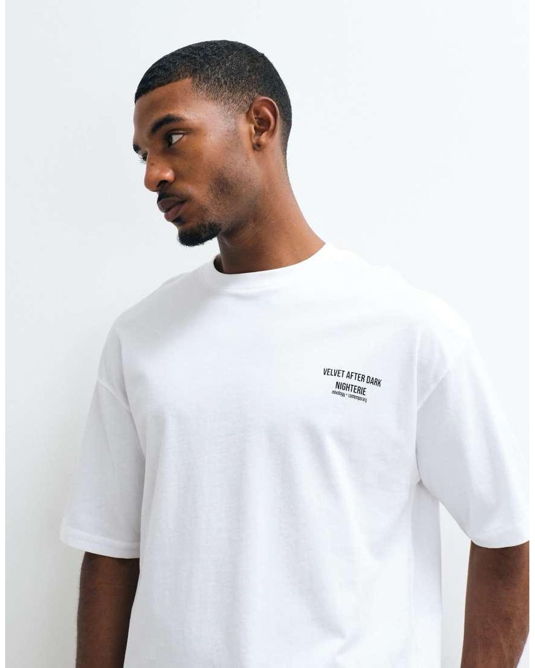 ASOS White Oversized T-shirt With Text Print for men