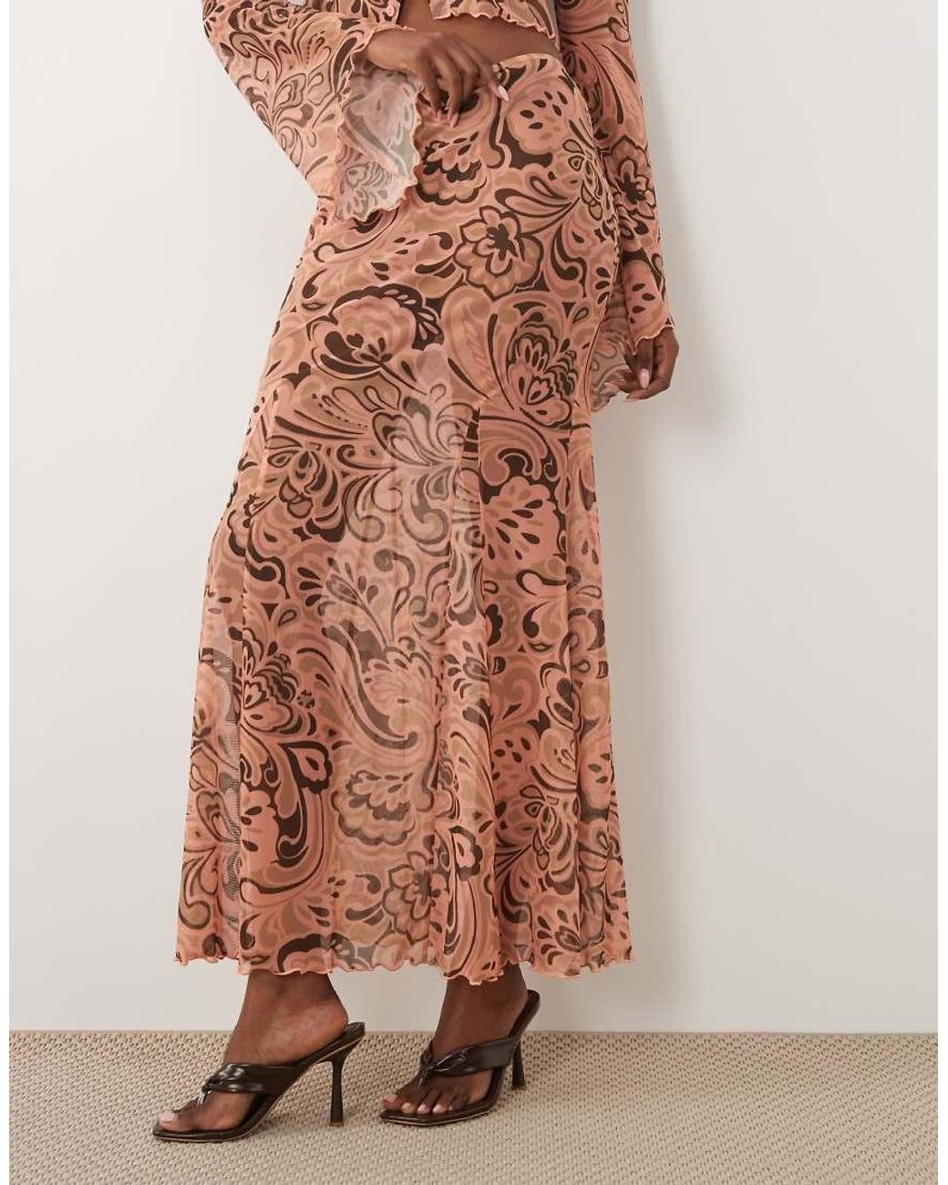 ASOS Pink Sheer Maxi Co-ord Skirt