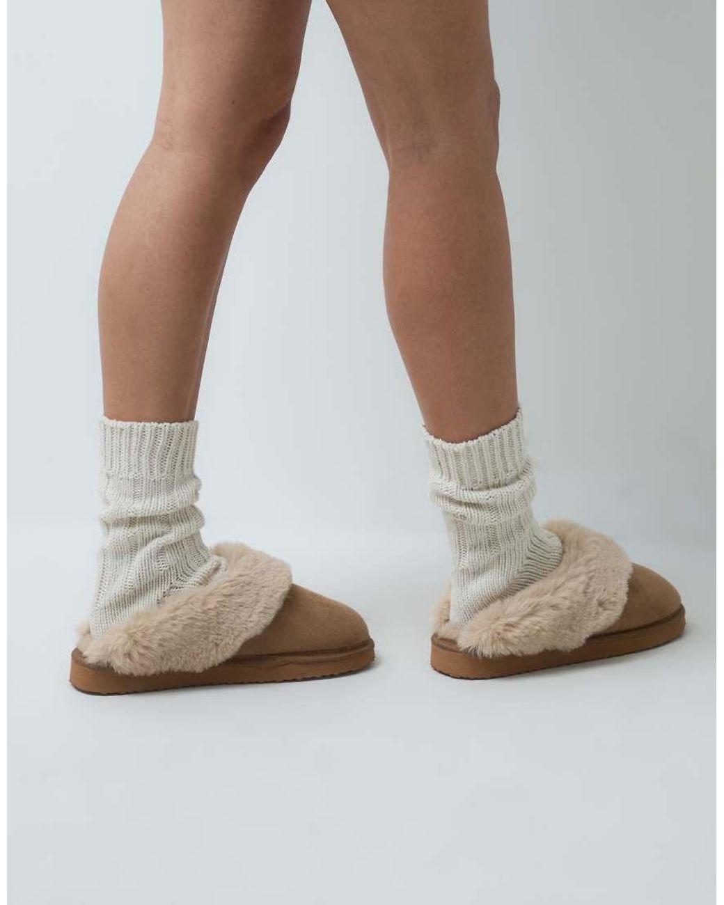 ASOS Blue Zippy Cuffed Closed Toe Slipper