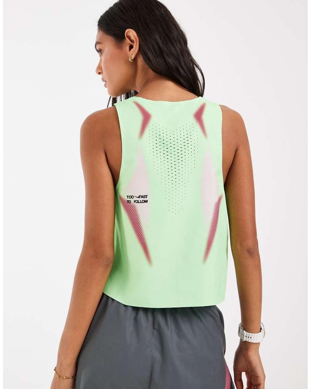 Nike Green Aeroswift Dri-Fit Cropped Tank