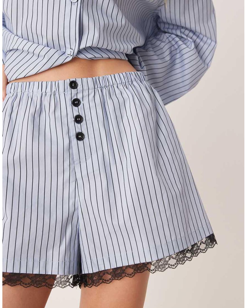Vrg Grl Blue Ava Lace Edge Shorts