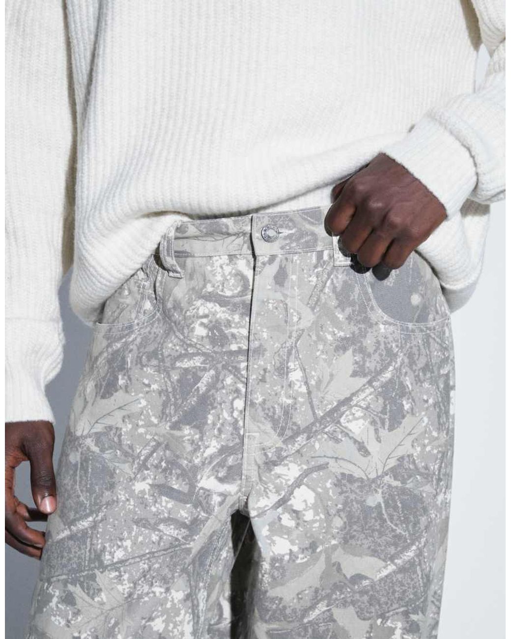 ASOS White Co-Ord Loose Canvas Trouser for men