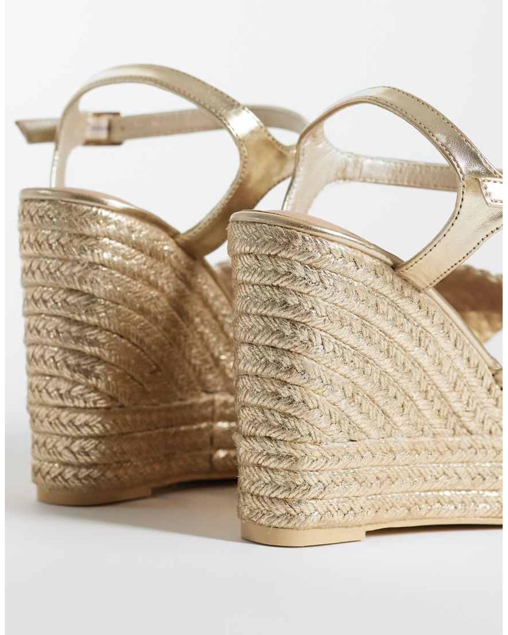 New Look Metallic Cross Strap Plaited Wedge Sandal