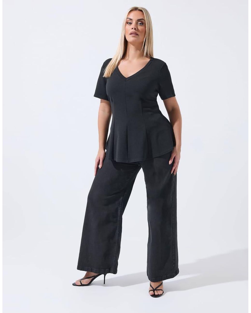 Yours Clothing Blue V-Neck Corset Top