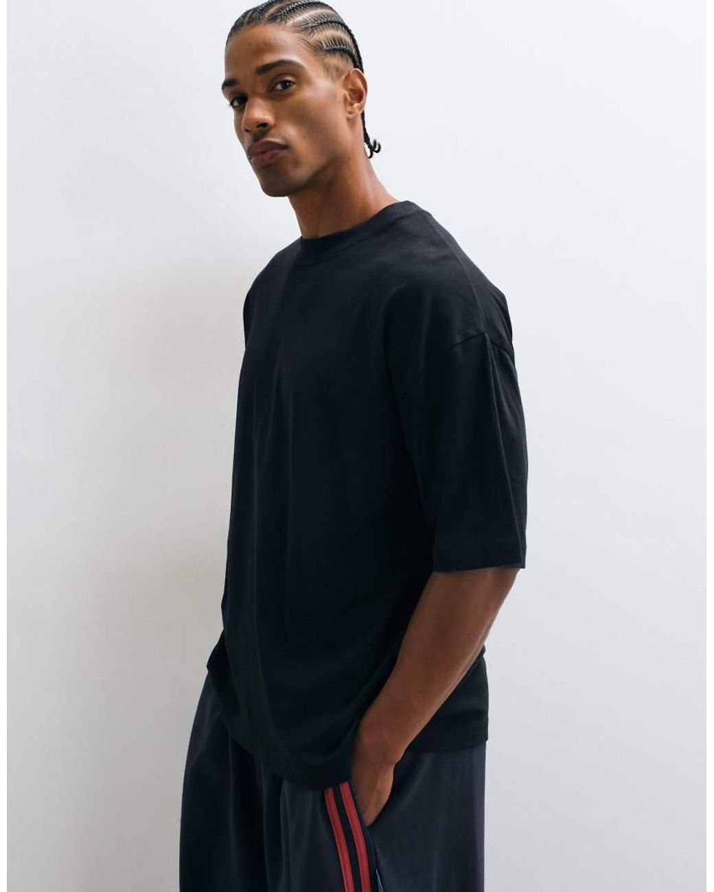 ASOS Blue Oversized T-shirt With Text Graphic for men