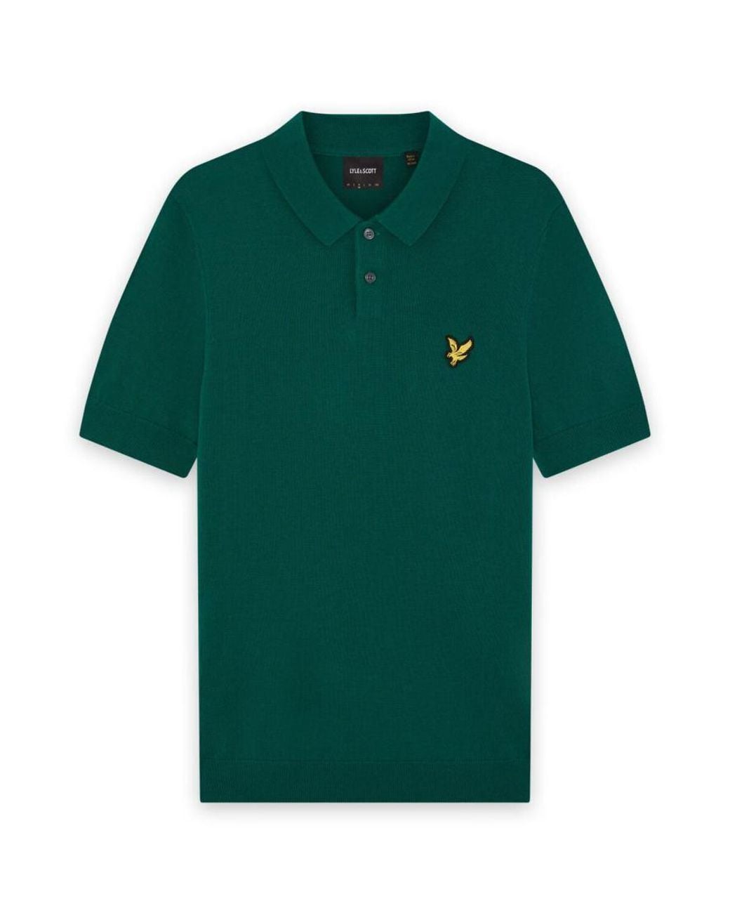 Lyle & Scott Green Mid Knits Knitted Polo Shirt for men