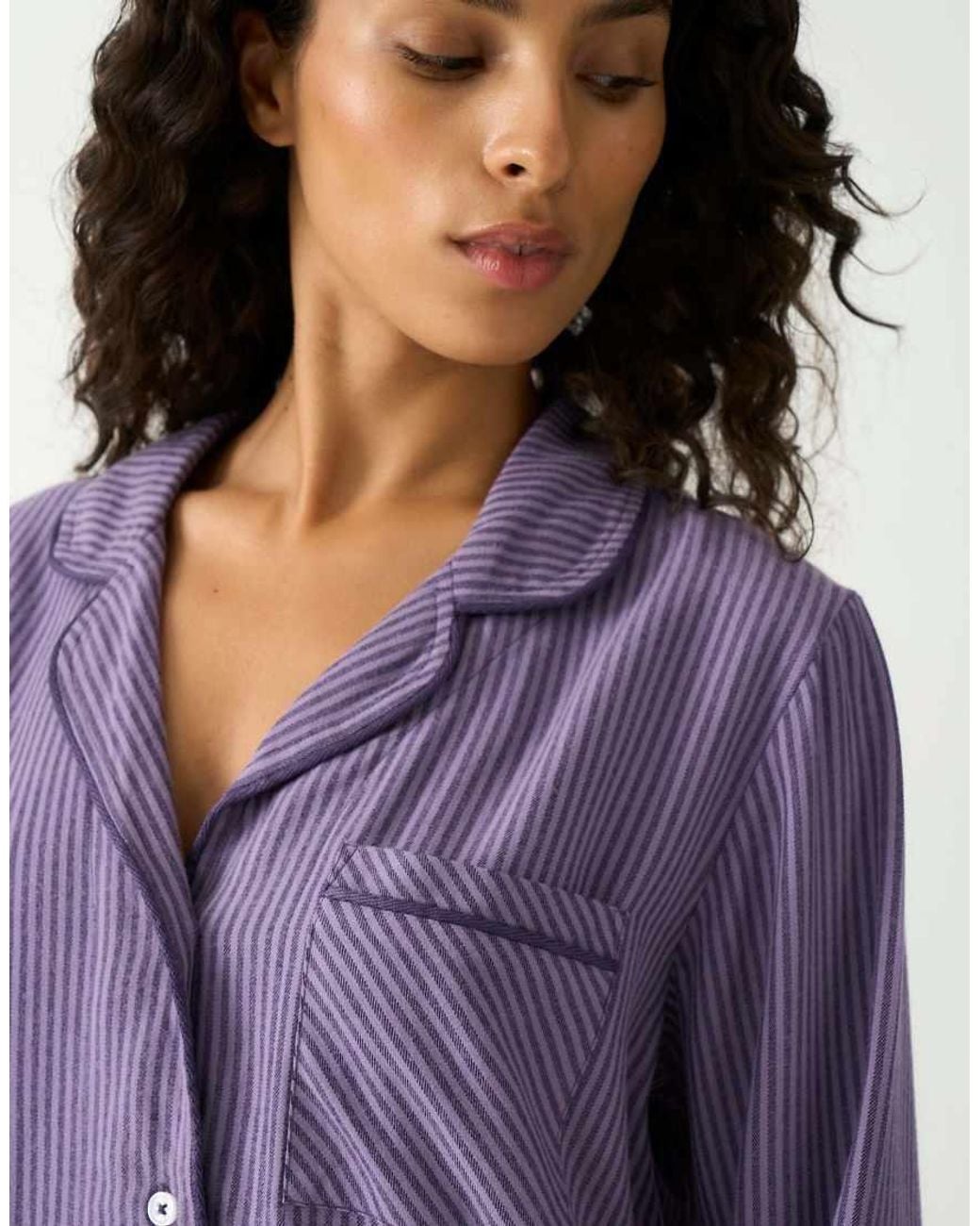 Stripe & Stare Purple Pyjama Top