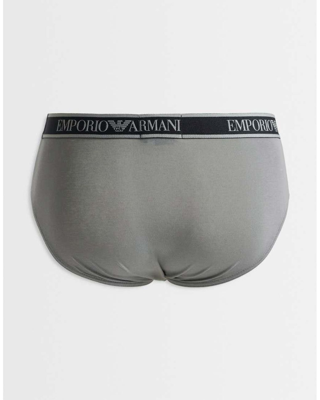 Emporio Armani Gray Bodywear 3 Pack Of Briefs for men