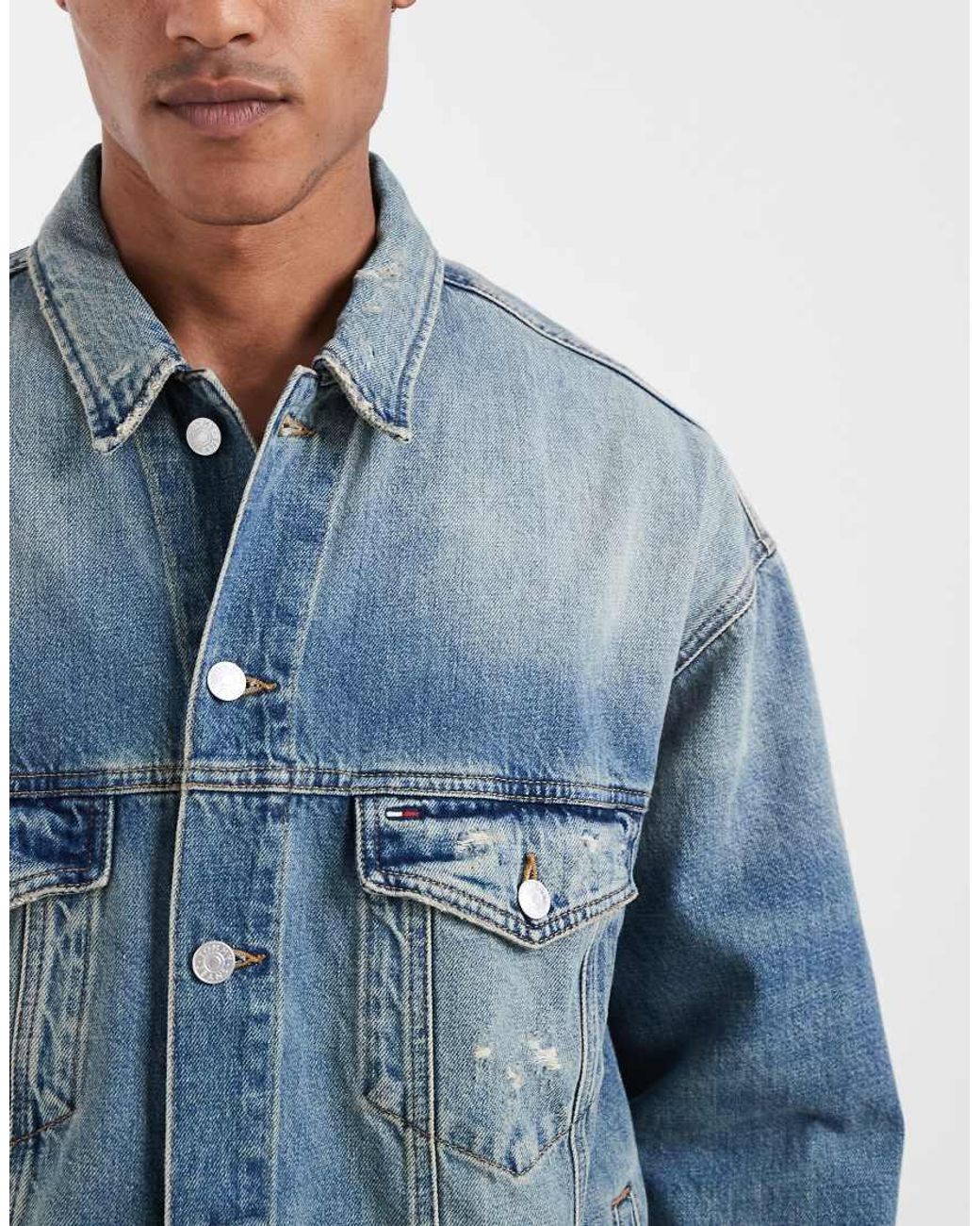 Tommy Hilfiger Blue Oversized Trucker Denim Jacket for men