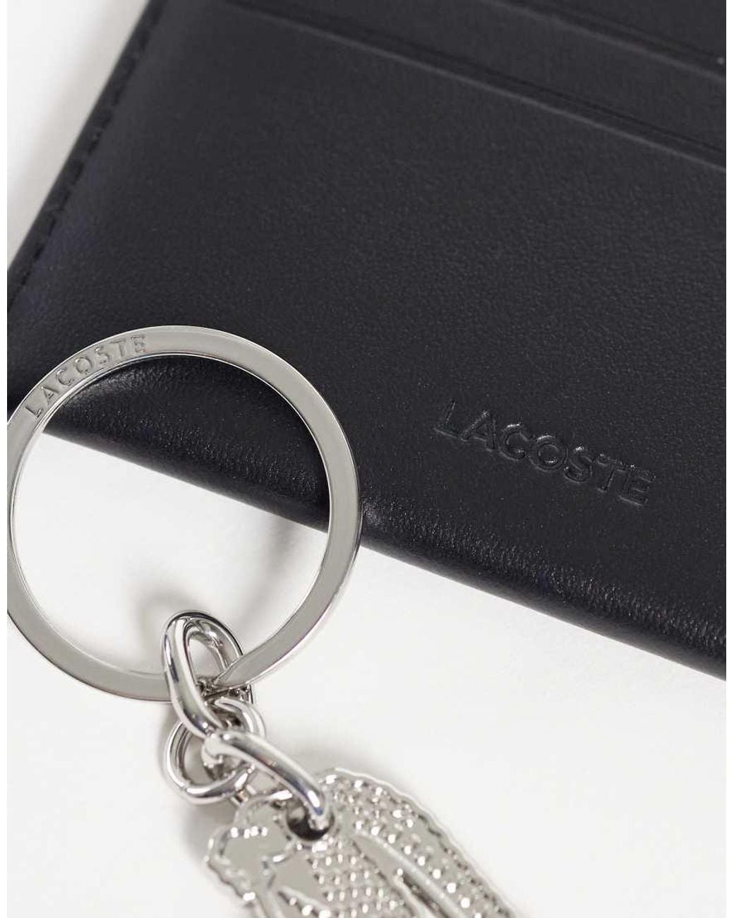 Lacoste Black Wallet And Keyring Gift Set for men