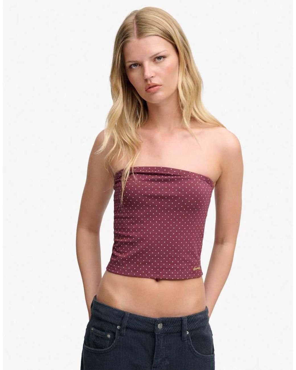 Superdry Red Athletic Essentials Jersey Bandeau Top