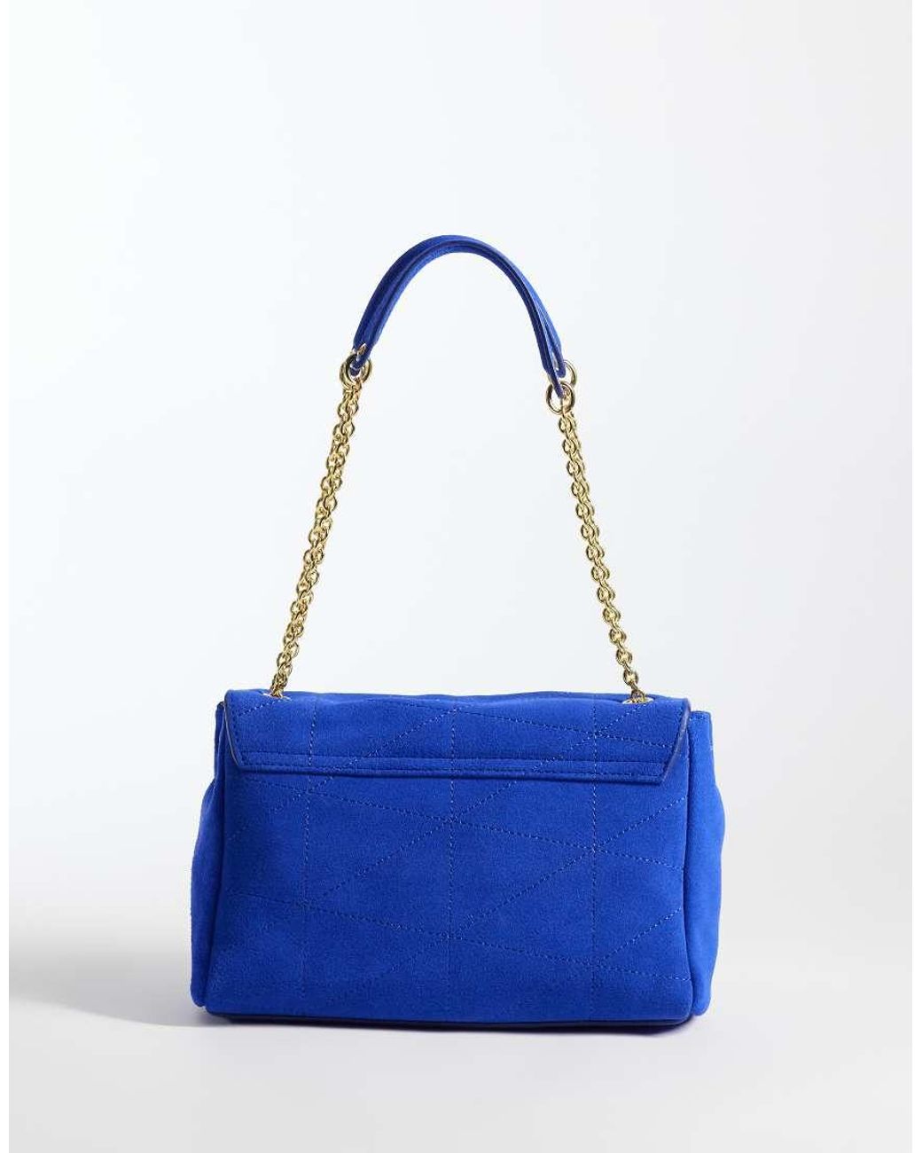 Mango Blue 100% Leather Shoulder Bag