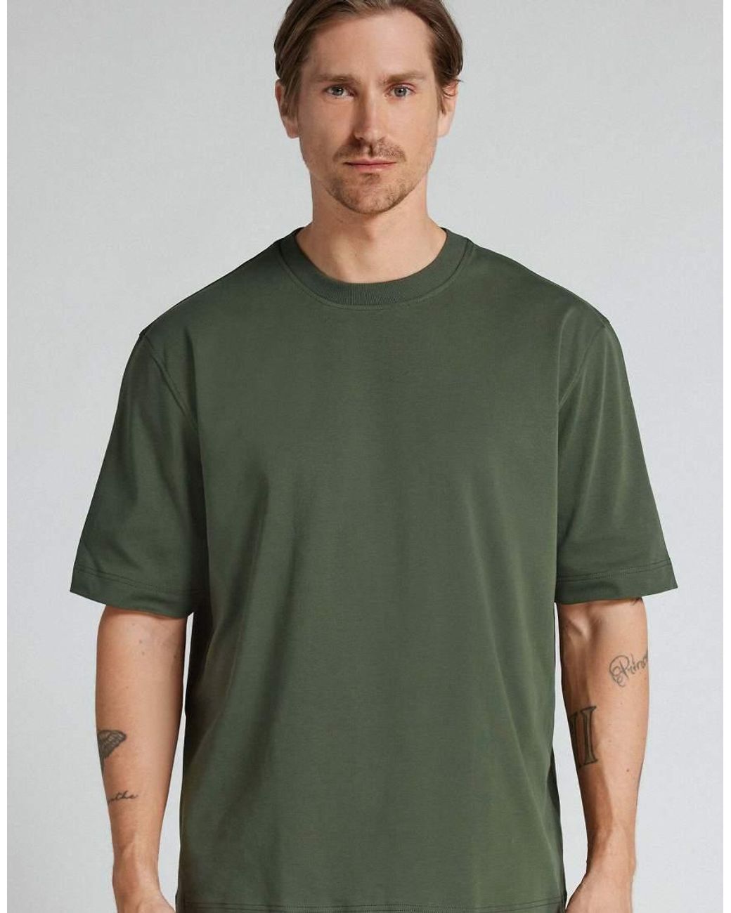 Intimissimi Green Oversized 100% Cotton T-Shirt for men