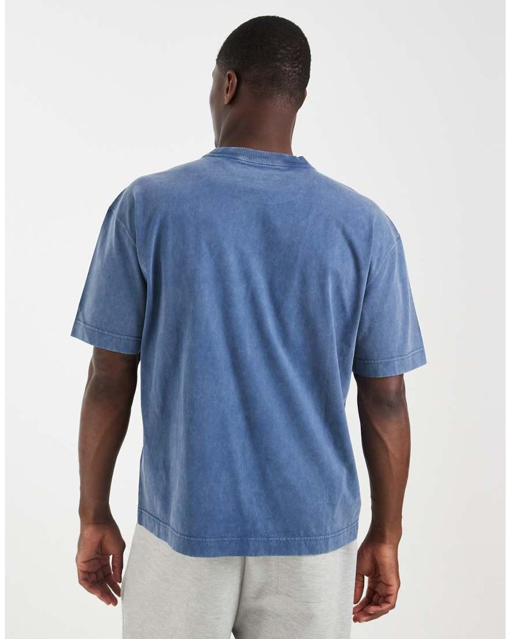 Hollister Blue Heavyweight Boxy T-shirt for men