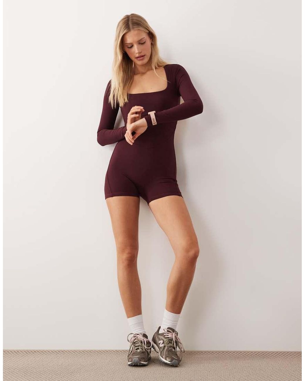 BO+TEE Red Bo+tee Long Sleeve Backless Romper