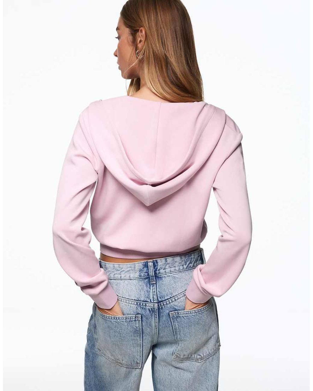 Bershka Red Zip-up Hoodie