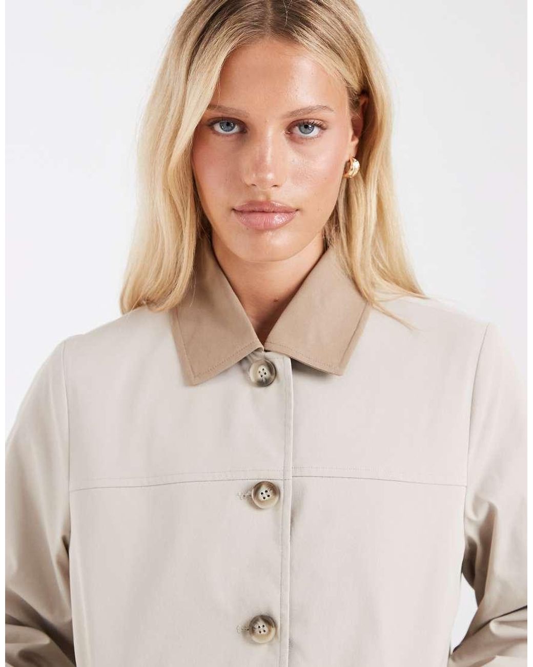 Vero Moda Blue Barn Jacket With Contrast Collar Detail