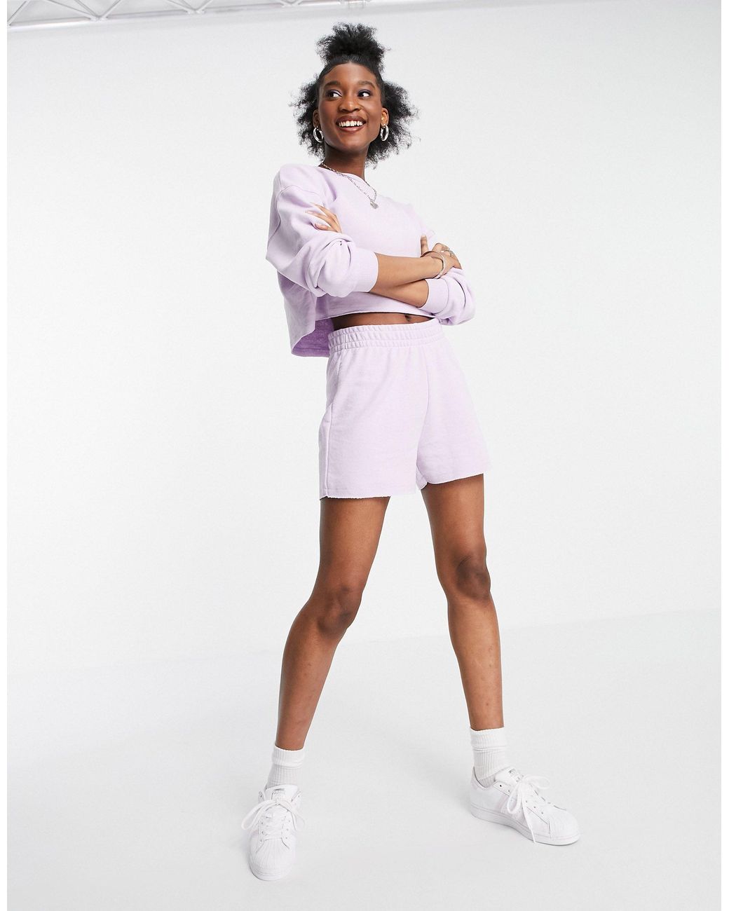 Pull\u0026Bear Crop Sweat \u0026 Short Set in 