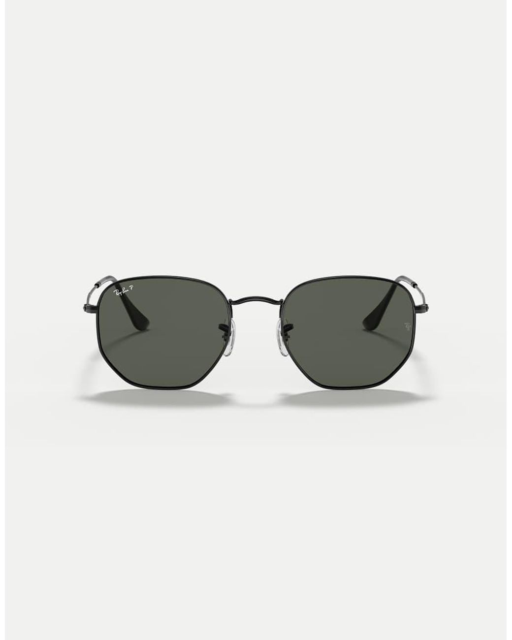 Ray-Ban Black Hexagonal Flat Lenses Irregular Polarised Sunglasses With Lens