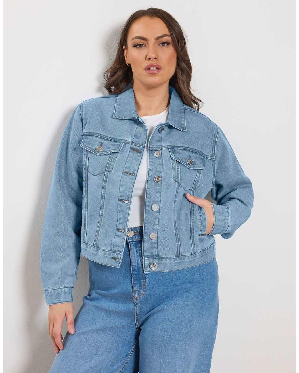 Yours Clothing Blue Denim Jacket